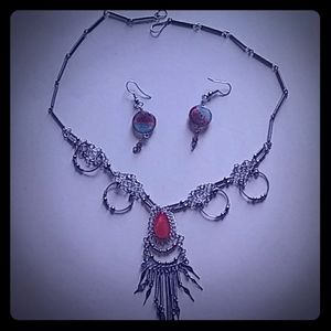 Gorgeous unique necklace and earrings set